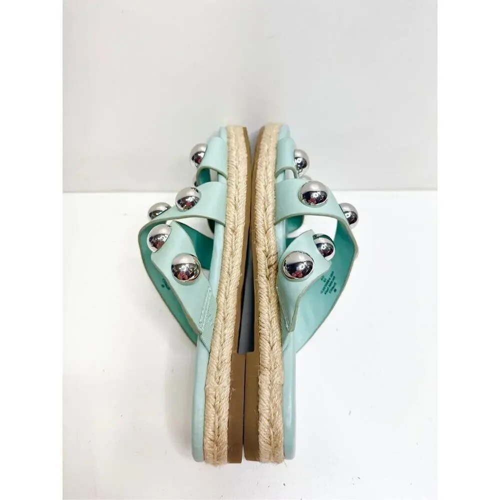 Marc Fisher Sandals Womens Size 6 Green Prisca Crisscross Espadrille‎ Slides
